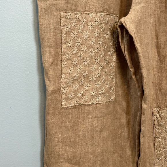 Milio Milano Made in Italy linen khaki linin pants size M - Picture 5 of 11